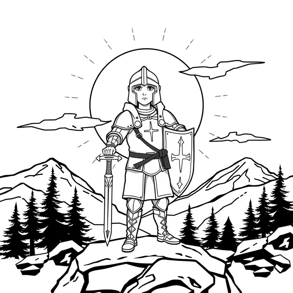 Free printable coloring page for the song Strong In The Lord